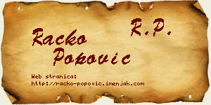 Racko Popović vizit kartica